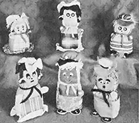 
A selection of prairie dolls made by Buzzy Sisco.
